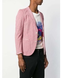 Blazer en laine à carreaux rose Junya Watanabe Comme des Garçons Pre-Owned