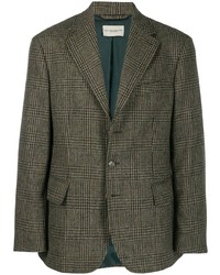 Blazer en laine à carreaux vert foncé Holland & Holland