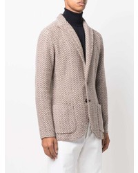 Blazer en laine à chevrons beige Lardini