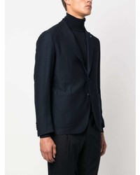 Blazer en laine à chevrons bleu marine Tagliatore