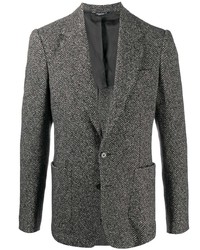 Blazer en laine à chevrons gris foncé Dolce & Gabbana