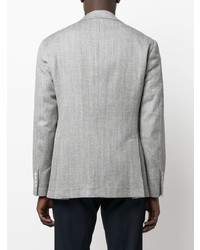 Blazer en laine à chevrons gris Brunello Cucinelli