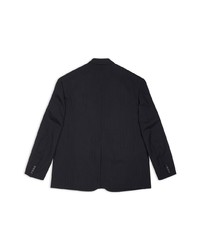 Blazer en laine à rayures verticales noir Balenciaga