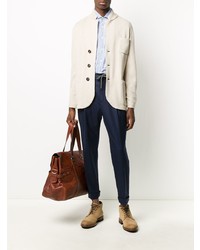 Blazer en laine beige Brunello Cucinelli