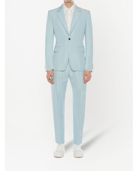 Blazer en laine bleu clair Alexander McQueen