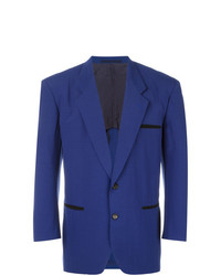 Blazer en laine bleu marine Comme Des Garçons Vintage