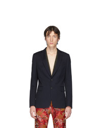 Blazer en laine bleu marine Dries Van Noten