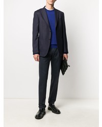 Blazer en laine bleu marine Z Zegna