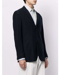 Blazer en laine bleu marine Kiton