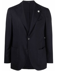 Blazer en laine bleu marine Lardini