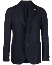 Blazer en laine bleu marine Lardini