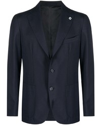 Blazer en laine bleu marine Lardini