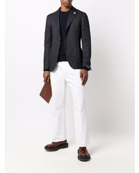 Blazer en laine bleu marine Lardini