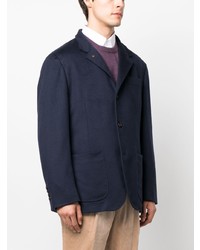 Blazer en laine bleu marine Brunello Cucinelli