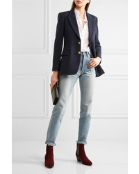 Blazer en laine bleu marine Saint Laurent