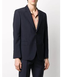 Blazer en laine bleu marine Alexander McQueen