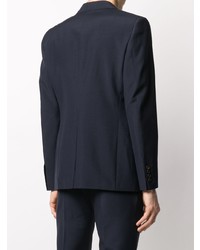 Blazer en laine bleu marine Alexander McQueen