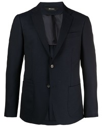 Blazer en laine bleu marine Z Zegna