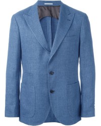 Blazer en laine bleu Brunello Cucinelli