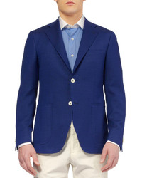 Blazer en laine bleu Canali