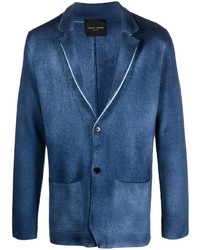 Blazer en laine bleu Roberto Collina