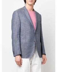 Blazer en laine bleu Corneliani