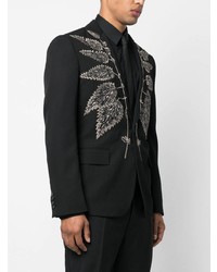 Blazer en laine brodé noir Alexander McQueen