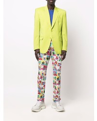 Blazer en laine chartreuse Moschino