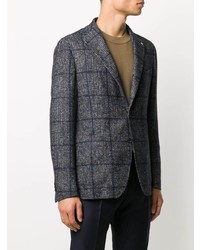 Blazer en laine écossais bleu marine Tagliatore