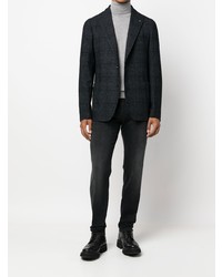 Blazer en laine écossais bleu marine Tagliatore