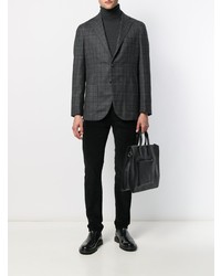 Blazer en laine écossais gris foncé Barba