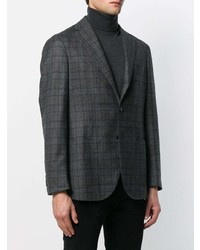 Blazer en laine écossais gris foncé Barba