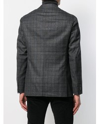 Blazer en laine écossais gris foncé Barba