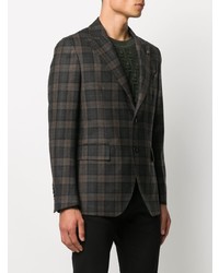 Blazer en laine écossais gris foncé Gabriele Pasini