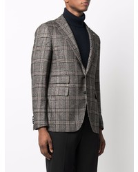 Blazer en laine écossais gris foncé Tagliatore