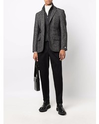 Blazer en laine écossais gris foncé Karl Lagerfeld