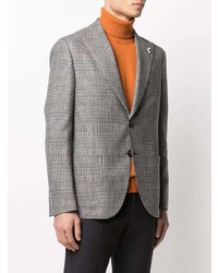 Blazer en laine écossais gris Lardini