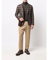 Blazer en laine écossais marron foncé Tagliatore