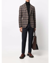 Blazer en laine écossais marron foncé Lardini