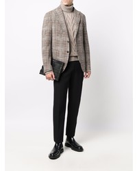 Blazer en laine écossais marron Tagliatore