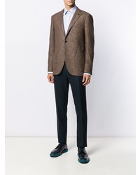 Blazer en laine écossais marron Lardini