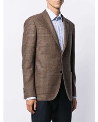 Blazer en laine écossais marron Lardini