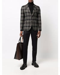 Blazer en laine écossais noir Tagliatore