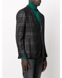 Blazer en laine écossais noir Tagliatore