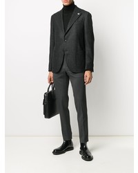 Blazer en laine écossais noir Lardini