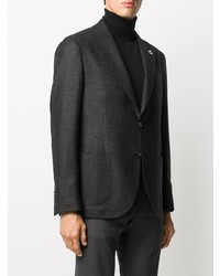 Blazer en laine écossais noir Lardini