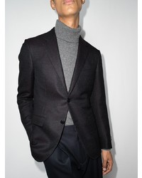 Blazer en laine écossais noir Ermenegildo Zegna