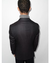 Blazer en laine écossais noir Ermenegildo Zegna