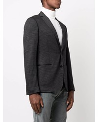 Blazer en laine en pied-de-poule gris foncé Tonello