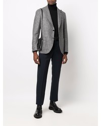 Blazer en laine en pied-de-poule gris Lardini